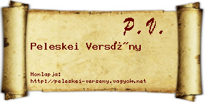 Peleskei Versény névjegykártya